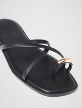 Brynn Toe Thong Trim Flat Sandal Forever New