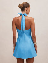 Ina Button Front Halter Mini Dress Forever New