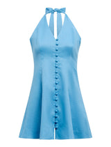 Ina Button Front Halter Mini Dress Forever New