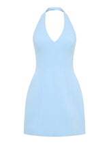 Riley Structured Halter Mini Dress Forever New