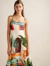 Bianca Printed Linen Midi Dress Forever New