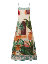 Bianca Printed Linen Midi Dress Forever New