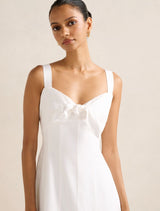 Kara Petite Tie Front Linen Midi Dress Forever New