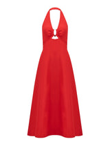 Angie Petite Hardware Linen Midi Dress Forever New