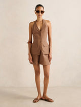 Saxon Petite Halter Waistcoat Forever New
