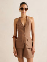 Saxon Petite Halter Waistcoat Forever New