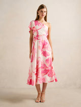 Mattea One Shoulder Midi Dress Maia Floral Forever New