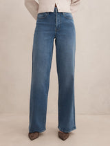Yasmin Wide Leg Jeans Mid Wash Forever New