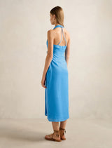 Livia Linen Hardware Wrap Midi Dress Forever New