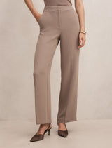 Dani Straight Leg Pants Brown Taupe Suit Forever New