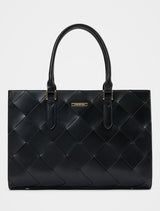 Lorelai Large Lattice Tote Bag 0 Black Forever New