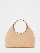 Delta Round Metal Handle Clutch 0 Sand Forever New