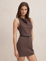Delaney Cowl Neck Mini Dress Forever New