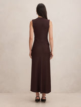 Jayden Satin Mixed Midi Dress Forever New