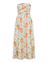 Matisse Ruched Strapless Cotton Midi Dress Forever New