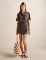 Allegra Cupro Wrap Skirt Forever New