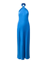 Yvette Halter Neck Satin Maxi Dress