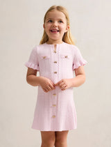 Violet Stitch Interest Girls Mini Dress Pink Forever New