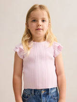 Danielle Girls Flutter Sleeve Knit Top Pink Forever New