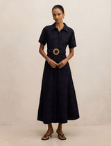 Valeria Petite Broderie Midi Dress