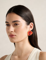 Signature Orchid Enamel Earrings Forever New