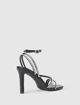Crystal Jewelled Asymmetrical Strap Pm Sandal Heel Forever New