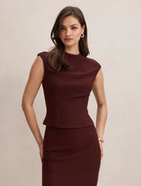 Florence Extended Shoulder Top Berry Set Forever New