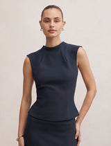 Florence Extended Shoulder Top Navy Set Forever New