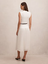 Lorelei Woven Mixed Midi Dress Forever New