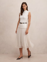 Lorelei Woven Mixed Midi Dress Forever New