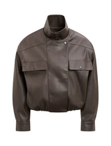 Angela Oversized Pu Bomber Jacket Forever New