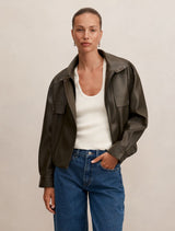 Angela Oversized Pu Bomber Forever New