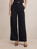 Paloma Pinstripe Wide Leg Pants Navy Pinstripe Suit Forever New