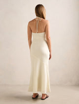 Primmy Halter Neck Linen Maxi Dress Forever New