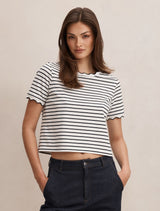Dolly Stripe Scallop T-Shirt