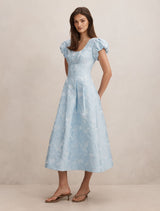 Lily Scoop Jacquard Midi Dress Forever New