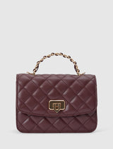 Azalea Quilt Metal Top Handle Bag