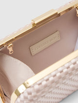 Savannah Satin Weave Hardcase Clutch Forever New