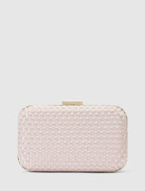 Savannah Satin Weave Hardcase Clutch 0 Nude Forever New