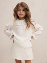 Eloisa Girls Lace Trim Blouse Porcelain Forever New