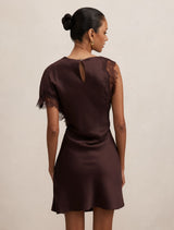 Giselle Petite Satin Lace Mini Dress Forever New