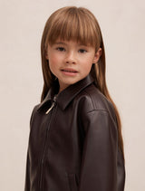 Laura Girls Faux Leather Bomber Jacket Forever New