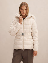 Macey Short Puffer Jacket Cream Forever New