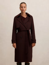 Bronte Felled Coat Aubergine Set Forever New