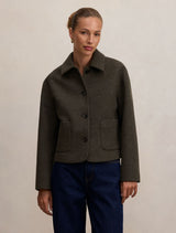 Luna Patch Pocket Jacket Pine Green Forever New