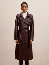 Sabina Petite Pu Trench Coat Berry Forever New