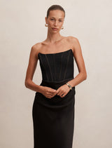 Ivy Lace Corset Drape Maxi Dress Forever New
