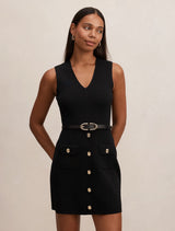 Miley Pocket Detail Knit Dress Black Forever New