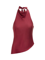 Skyler Petite Halter Satin Top