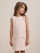 Audrey Girls Tweed Shift Dress Pink Gold Set Forever New